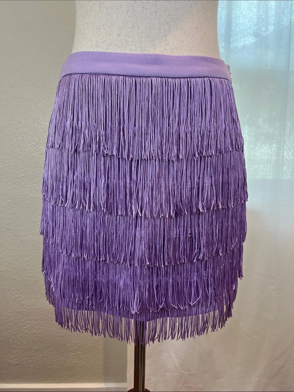 Endless Rose Lavender Fringe Mini Skirt. Size S. NWOT